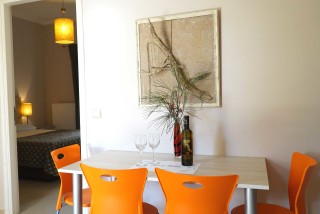 two bedroom apartment spiti nikos dining table